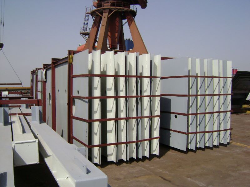 plateworks structures packed loaded on port break bulk